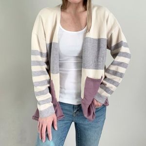 Multi Color Stripe Oversized Cardigan with pockets size S/M